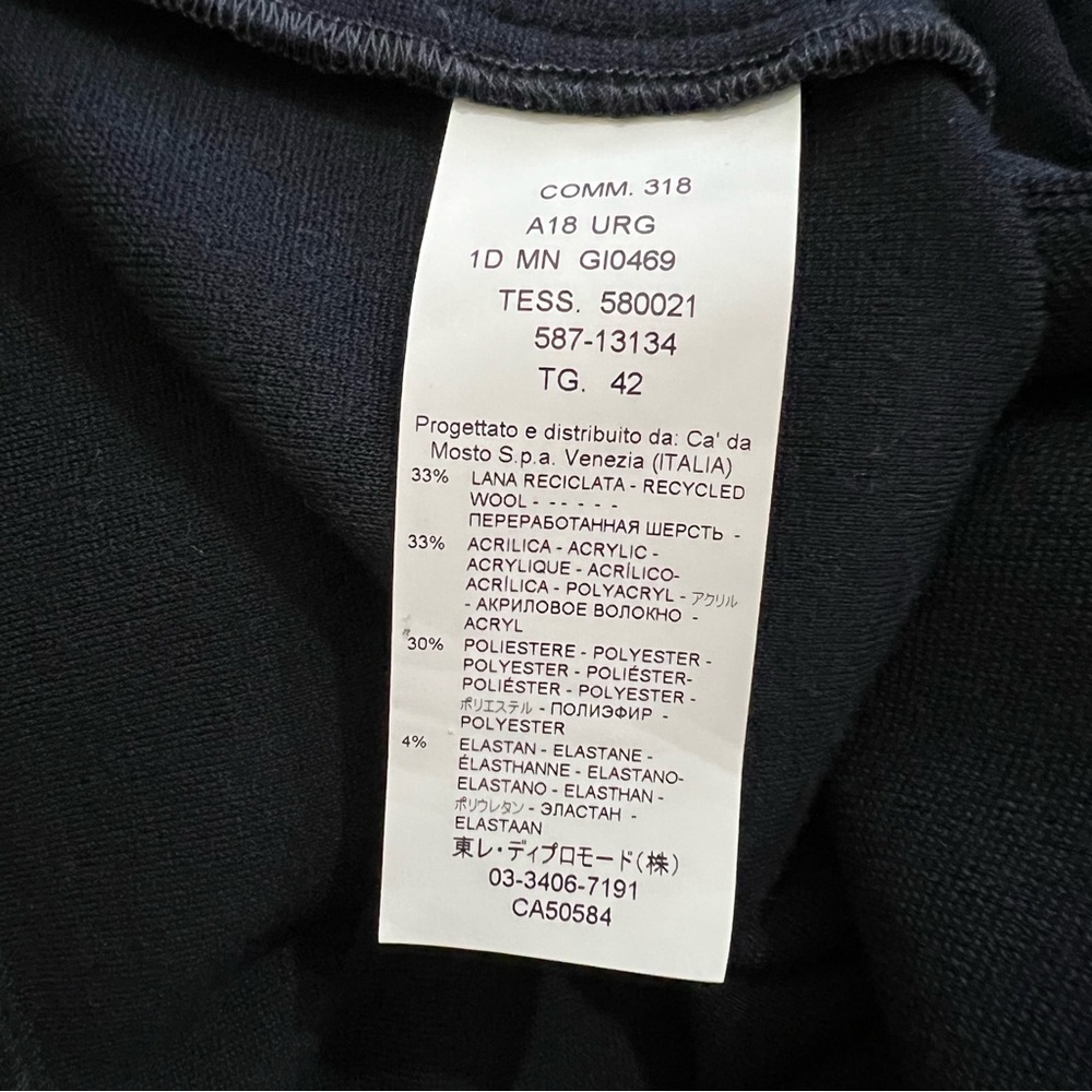 SEVENTY Sergio Tegon Women's Navy Wool Knit Blazer Size 42 - Picture 6 of 7